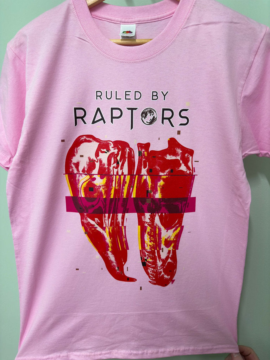 Pink Raptor Skull - Digital Glitch Design